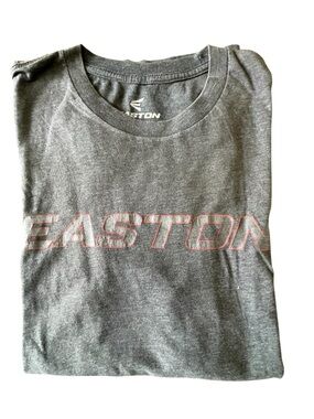 Easton Men’s Size Small Heather Gray Tee with Red Logo Outline, T-Shirts 3/$15